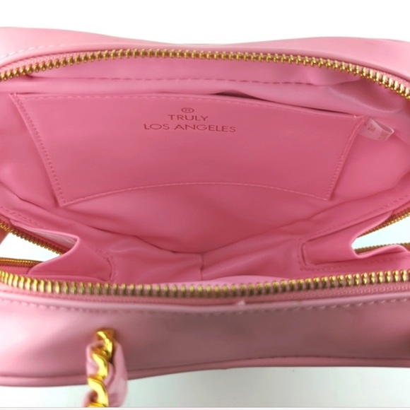 Truly Pink Heart-Shaped Quilted cosmetic Bag - Picture 2 of 3